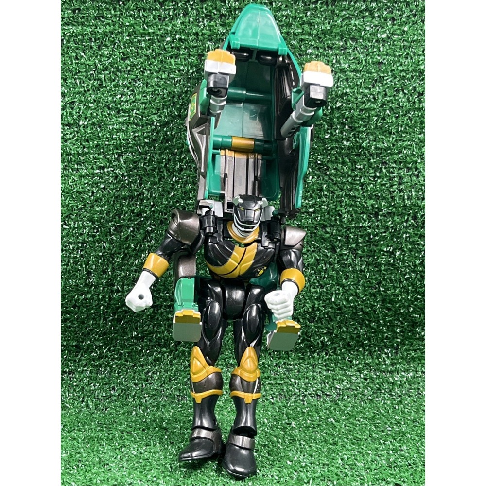 2002 Power Rangers Wild Force Black Primal Morphin Ranger Green Rhino 7" Figure